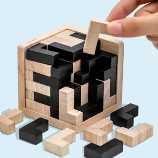 3D Cube Puzzle Luban Interlocking Kreatywna edukacyjna drewniana zabawka Mózg IQ Umysł Wczesna nauka Gra Prezent dla dzieci Litera 54T - AliExpress