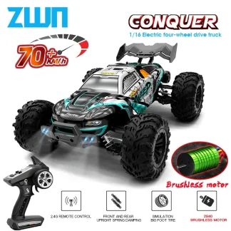 ZWN 1:16 70KM/H Or 50KM/H 4WD RC Car With LED Remote Control Cars High Speed Drift Monster Truck for Kids vs Wltoys 144001 Toys - AliExpress