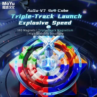 [JudyCube] MOYU AOSU V7 4X4 magnesy na tor UV magiczna kostka prędkości bez naklejek Aosu Fidget Toys Aosu v7 Cubo Magico Puzzle - AliExpress