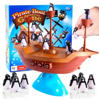 1 zestaw łódź piracka Puzzle gra komputerowa zabawka gra planszowa równowaga pingwin statek piracki do interakcji rodzic-dziecko prezent urodzinowy - AliExpress