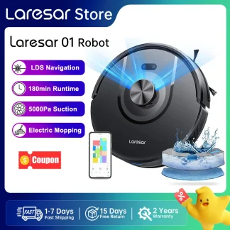 Laresar 01 Robot Vacuum Cleaner Mop LDS Lidar Navigation 5000Pa Smart Planned Mapping Home Floor Washing Carpet Pet Hair Clean - AliExpress