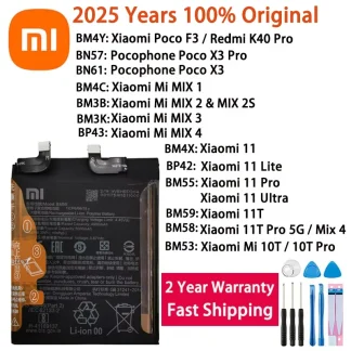 2025 Years Xiaomi Original Battery For Xiaomi Mi Mix 1 2 2S 3 4 Mi 11 Mi11 Lite Ultra Poco X3 F3 Redmi K40 10T 11T Pro Batteries - AliExpress