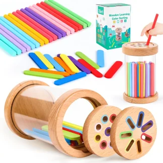 Zabawki Montessori Drewniane zabawki do sortowania kolorów Umiejętności motoryczne Zabawki sensoryczne Zabawki edukacyjne dla dzieci dla 1-3 lat 3+ Prezent - AliExpress
