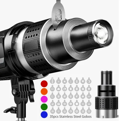 Bowens Mount Flash Snoot Conical Lens Video Artist Modelling Shape Photo Studio Light Kit with Optical Spotlight Lens 35 Gobos - AliExpress