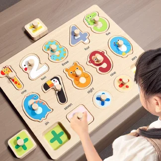 Drewniane puzzle Montessori Zabawki edukacyjne dla niemowląt Deski do chwytania Tangram Zwierzęta z kreskówek Owoce Puzzle 3D dla niemowląt 2 3 lata - AliExpress