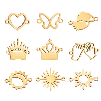 5pcs/Lot Stainless Steel Crown Charms＆Sun Flower Pendant Connector For DIY Necklace Earrings Bracelet Jewelry Making Supplies - AliExpress