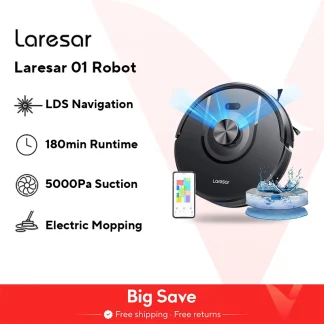 Laresar 01 Robot Vacuum Cleaner Mop LDS Lidar Navigation 5000Pa Smart Planned Mapping Home Floor Washing Carpet Pet Hair Clean - AliExpress 6