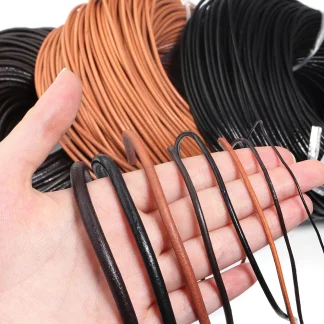 2-5 Yards 100% Genuine Cow Leather Round Thong Cord Leather Cord String Rope for DIY Necklace Bracelet DIY Jewelry Making - AliExpress