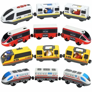 Tor kolejowy Drewniany zestaw zabawek kolejowych Zestaw magnetyczny Samochód elektryczny Lokomotywa Diecast Szczelina Pasuje do wszystkich drewnianych torów kolejowych Biro dla dzieci - AliExpress