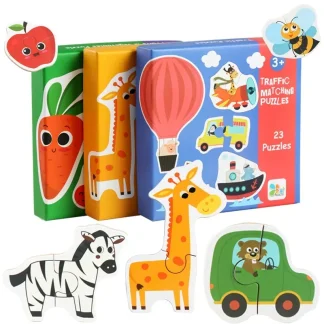 Drewniana układanka dla dzieci dopasowująca gra logiczna dziecko wczesna nauka poznanie zwierząt ruch owoców zabawki edukacyjne dla dzieci prezenty - AliExpress